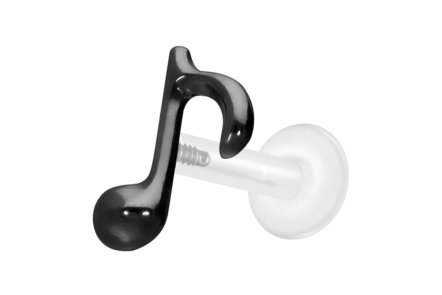 PTFE Labret Piercing mit Innengewinde + Titan-Aufsatz ACHTELNOTE